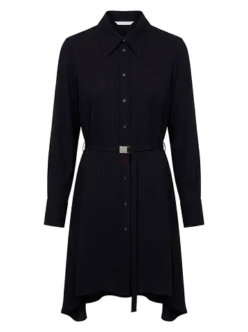 Authentic Louis Vuitton Uniforms Asymmetric Shirt Dress Black FDR01 Size 32