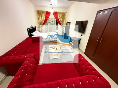 اول ساكن افخم وارقى استوديو مع بلكونه مفروش بالكامل للايجار الشهري منطقه النعيميه ١ ابراج الشروق