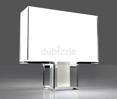 Modern Clear Acrylic Table Lamp with Rectangular Shade