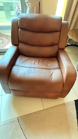 Brown Leather Recliner Armchair - Comfortable Single Seat