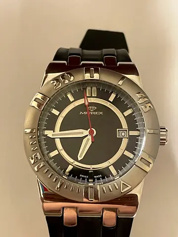 Mens Murex Sport Stainless Steel Watch with Black Rubber Strap