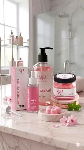 Used WP Moisturizing Whitening Skin Care Set — Serum, Shower Gel  Scrub