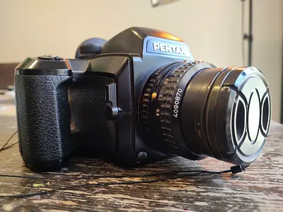 Pentax 645 medium format camera with 75mm lens