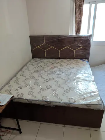 Double Bed with Headboard and Mattress — Good Condition