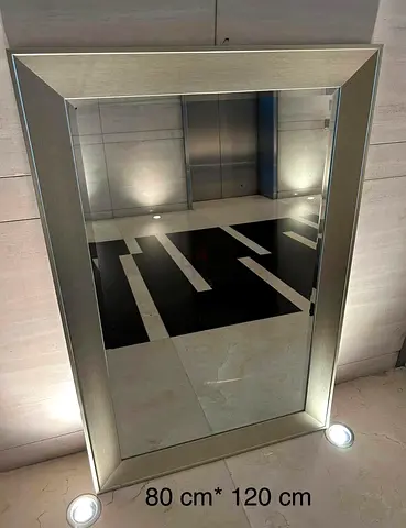 Large classy  Wall Mirror with Silver Frame - 80 x 120 cm