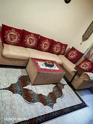 L-shape sofa with coffee table