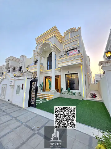 For Sale: Classic villa, price inclusive of registration and ownership fees, in Al Helio 2 area, Ajman (two floors + roof), opposite Al Hamidiya Park,