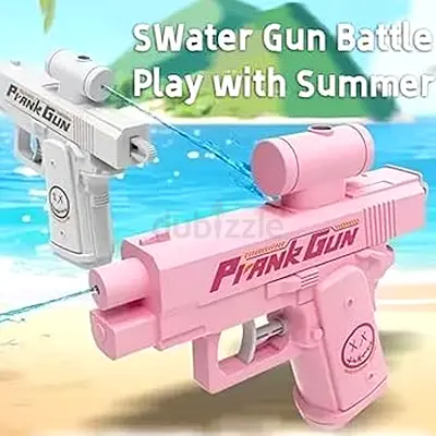 Pair of Summer Water Spray Toy Guns (Pink  White) — Lightweight Beach Play
