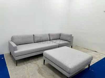 Selling west elm sofa with footstool