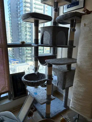 Large multi-level cat tree with condos and scratching posts