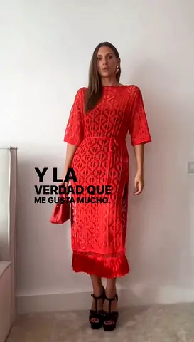 Zara Bloggers Favourite Crochet Knit Tunic In Red With Fringe