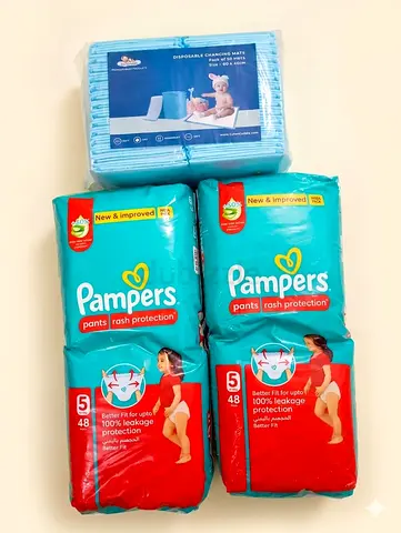 Pampers Pants Size 5 (2 x 48) + Disposable Changing Mats - Unopened