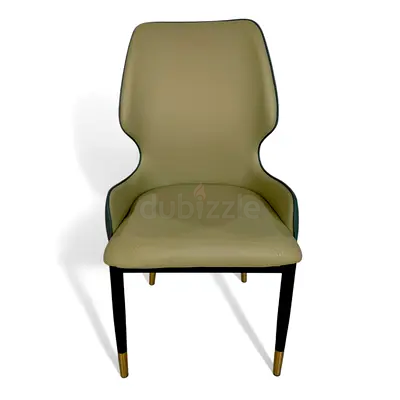 Modern Upholstered Dining Chair with Gold-Tip Legs