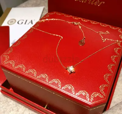 Cartier Necklace with Solitaire Diamond Pendant (GIA)