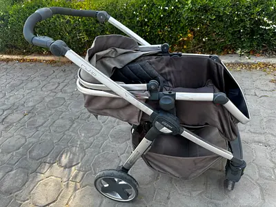 Used grey Quinny-style pram stroller - good condition