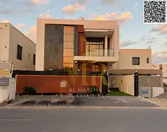 Luxury villa in Al Bahia with a modern design and master majlis, price includes registration fees