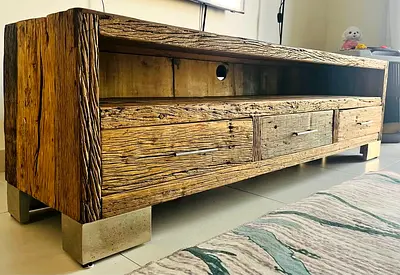 RAILWAY WOOD TV STAND