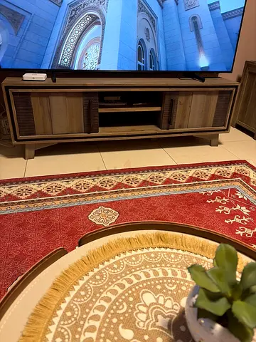 Red Middle-Eastern Pattern Area Rug — Good Condition