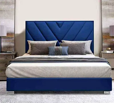 Primium Quality Queen size fully customisable bedframe in soft Fabric storage can be installed