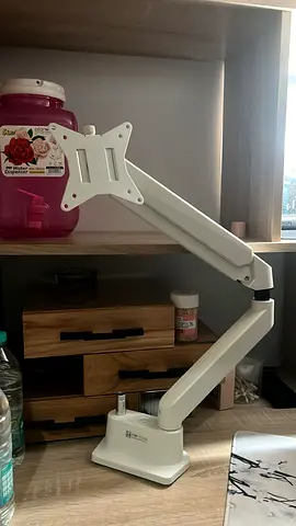 Adjustable Gas Spring Monitor Arm Mount - White