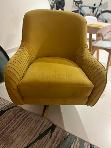 Velvet Swivel Accent Chair – Mustard Yellow | Home Centre