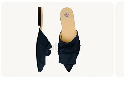 RB Shoes Brand  Navy Blue Satin Mules