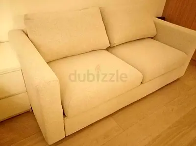 Beige 2-Seater Fabric Sofa bed Good Condition