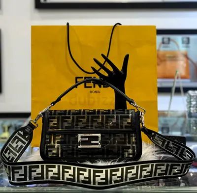 Fendi Black Baguette FF Logo PVC Satchel Bag (Authentic/PreOwned)
