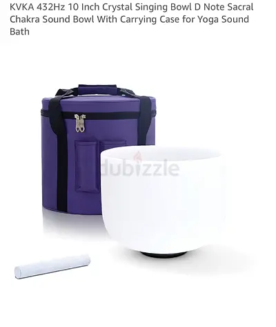 Crystal Singing Bowl (D Note) with Carrying Case and Mallet