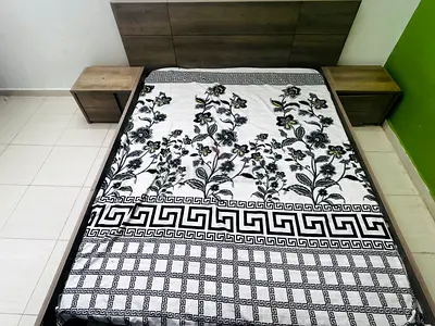 Furniture - King size bed with side tables