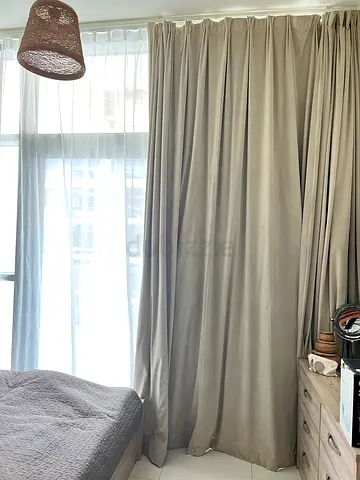 Beige blackout curtains with sheer liners - set of 2 panels 
5 meters х 3.25 meter