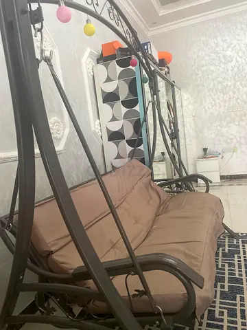 3-Seater Metal Garden Swing with Cushions - Used