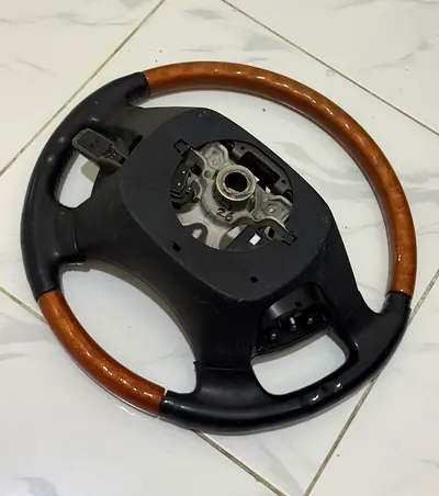Wood  Leather Car Steering Wheel (Used, No Airbag) - LS430