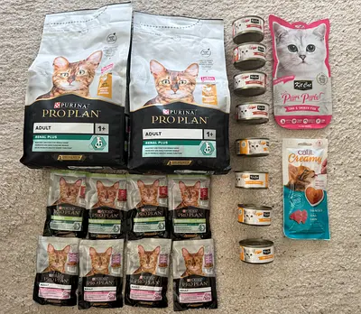 New Purina Pro Plan Cat Food + Assorted Wet Pouches  Cans - Bundle