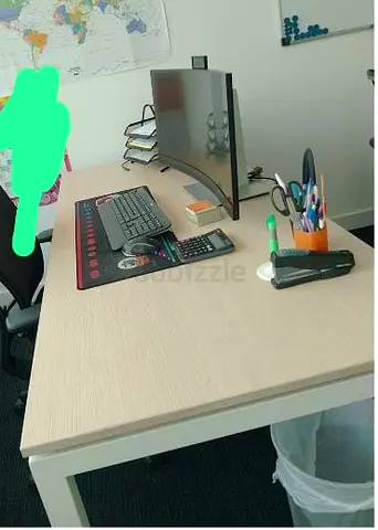 Large comfy Office Desk with Metal Frame - Good Condition