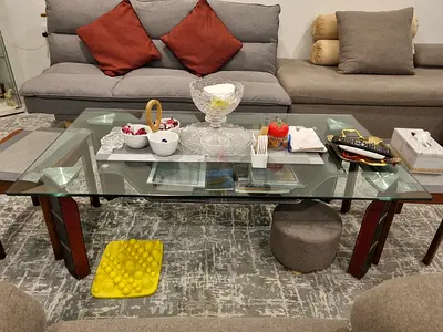 Glass Top Coffee Table/Centre Table (Rectangular) - Good Condition