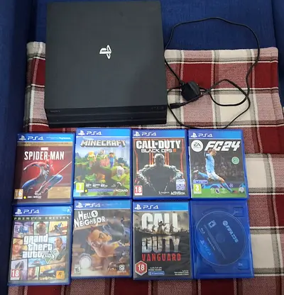 Ps4 Pro and 8 games, Very good condition.