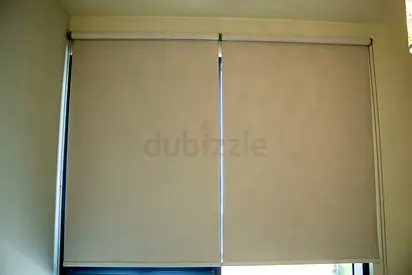 Beige Roller Blinds / Fabric Window Shades mechanical  - Good Condition 219 Cm