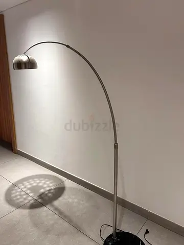 Stainless Steel Arc Floor Lamp with Dome Shade