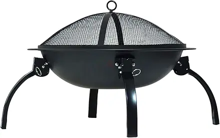 Garden Fire Pit Portable Fire Pits Outdoor Wood Burning Bbq Grill, Small Fire Pits Bowl with Mesh Sp