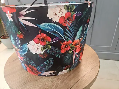 Floral Fabric Lampshade (drum) — good condition