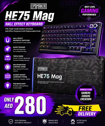 EPOMAKER HE75 Mag Mechanical RGB Keyboard - Hall Effect, Sealed Box