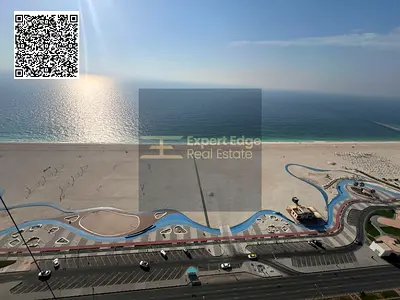 شقة غرفتين وصالة متاحة للإيجار السنوي في برج عجمان كورنيش ريزيدنس بإطلالة على البحر