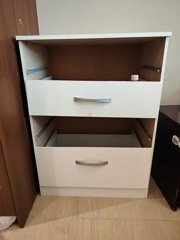 White 2-Drawer Chest / Dresser Frame (Needs Drawer Fronts)