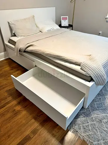 Ikea Double White MALM bed frame with Ikea Double mattress