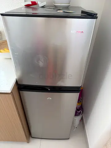 Compact Silver Mini Fridge - Good Working Condition