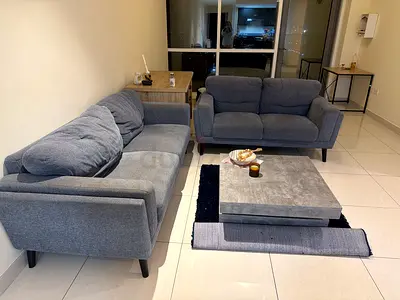 Gray 3-seater Fabric Sofa in Good Condition