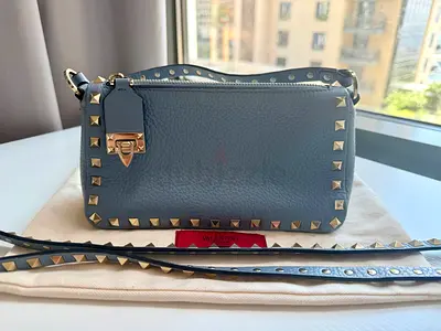 Valentino Small Rockstud Grainy Calfskin Crossbody Bag