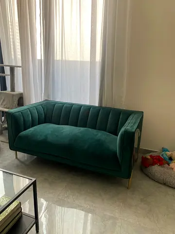 Green Velvet 3 piece sofa