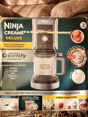 Ninja CREAMi Deluxe Ice Cream Maker  Frozen Dessert Maker with 3 Tubs 10 Functions Makes Ice Cream
